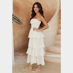 MILIO MILANO - Cotton Strapless Maxi Dress