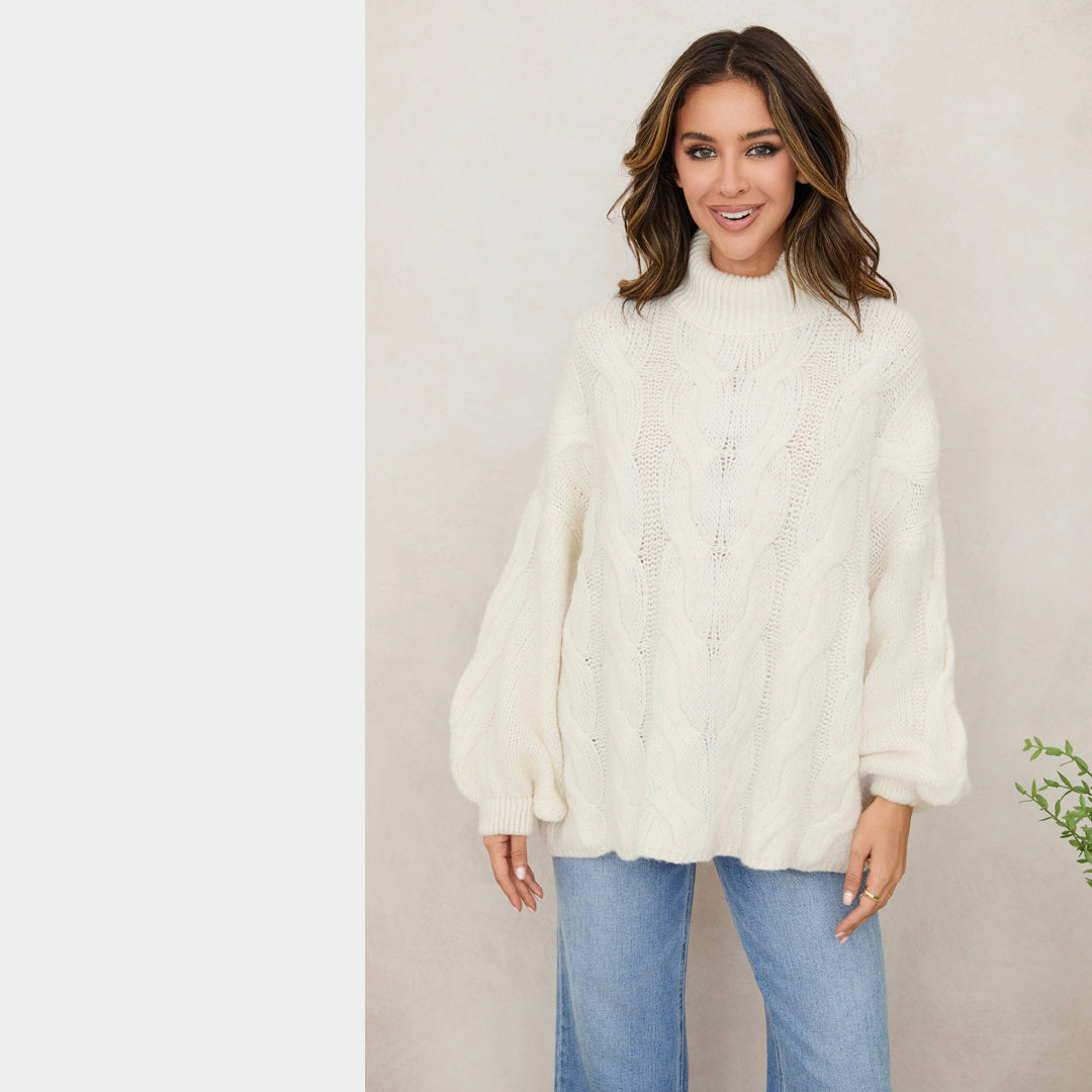 MILIO MILANO - Cascading Cable Knit Sweater