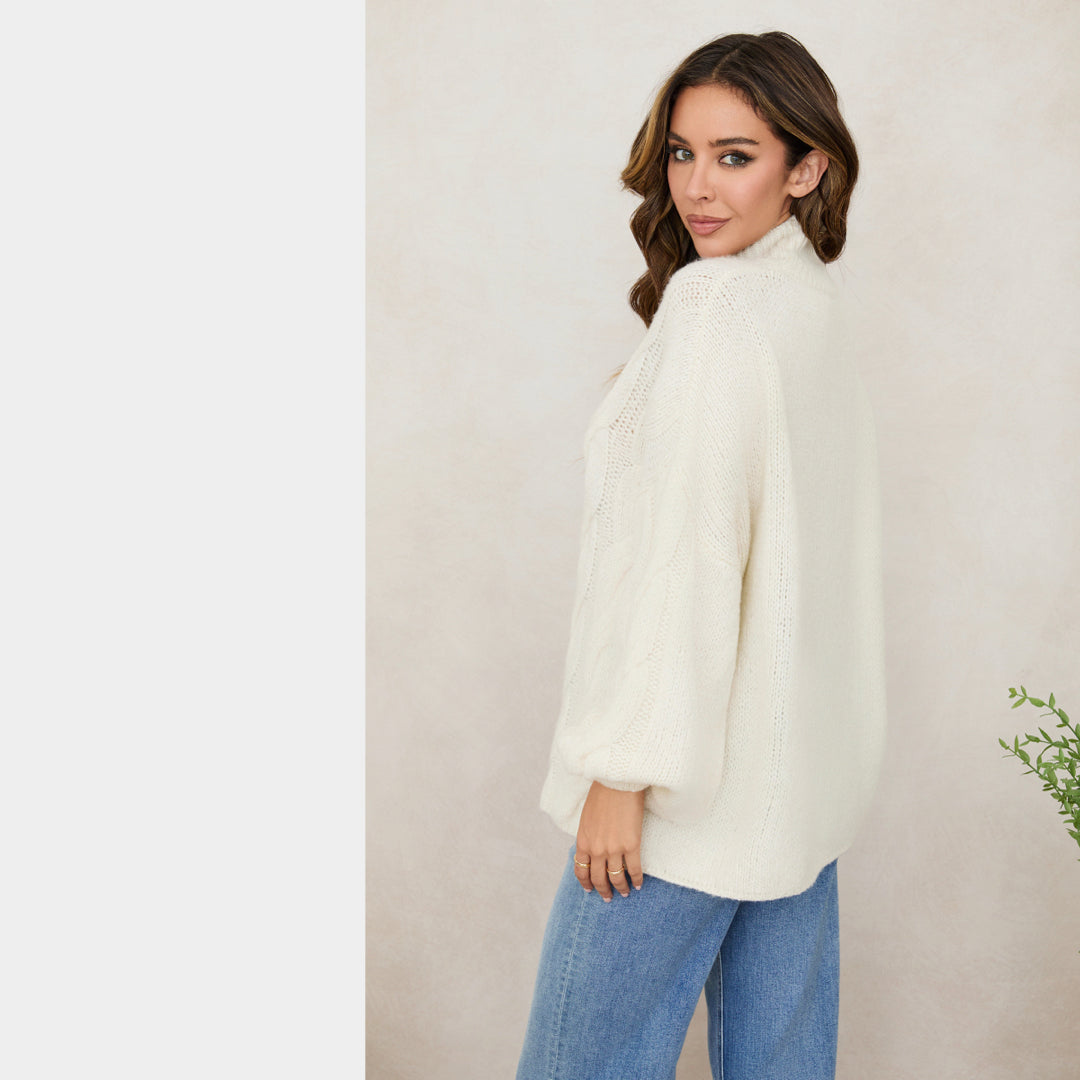 MILIO MILANO - Cascading Cable Knit Sweater